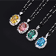  Sterling Silver Aquamarine Paraiba Necklace Ice Cut 8A Cubic Zircon Diamond Sunflower Pendant Wedding Luxury Bridal Fashion 18K Gold Plating Jewelry