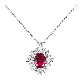  Factory Wholesale 925 Sterling Silver Ruby Zircon Diamond Necklace