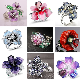  Custom High Quality Flower Ring Micro-Set Full CZ Diamond Two-Tone Electroplate Creative Personality Ring
