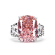  30CT Big 8A Pink Zircon Diamond Ring Real 18K Gold Plated 925 Silver Rock Candy Cube Diamond Sweet Ring