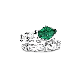 Customized Wholesale Sterling Silver Snake Serpentine Opening Emerald CZ Ring