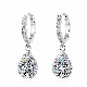  High Quality 925 Sterling Silver Halo Mossianite Diamond New Hoop Dangling Earring 18K Gold Plating Hook Waterdrop Earrings