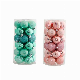  Balls Glass Blue Bath Shiny Baby Pink Shatterproof Plastic Ornaments Indent Reflector Bauble Transparent as Christmas Ball