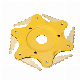  Golden Tooth-Shaped Lawn Mower Head 6 Steel Blade Razor Lawn Mower Manganese Steel Alloy Double-Edged Blade Brush Cutter Blade
