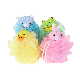  Loofah Exfoliating Shower Stuffed Sponge Pouf Mesh Brush with Animal Design Bath SPA Puff Scrubber Ball Body Poof for Children