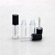  Clear Square Empty Nail Polish Bottle with Black Cap and Brush