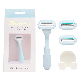 Cartridge Razor 5 Blade Rubber Grip Handle Women System Razor