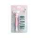  Customized Razors for Women 6 Blade Dermaplaning Tool with Rubber Handle and 7 Refill Cartridges