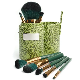  OEM Wholesale 12PCS Eco Friendly Professional Travel Cosmetic Makeup Brushes Sets Green Wooden Handle Cosmetic Brush