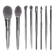  Top Quality 8PCS Glitter Silver Aluminum Ferrule Wood Handle Make up Kit Foundation Eyeshadow Girls Daily Makeup Brush