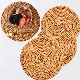  Natural Hand Woven Rattan Placemats for Dining Table, Decorative Heat Resistant Mats for Kitchen Coutertops, Round Diameter 35cm