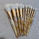  10PCS Premium Super Soft Smooth White Jade Yellow Set Makeup Brush with Jade Render Handle for Beginner Makeup Artist