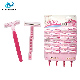  Twin Blade Disposable Shaving Razor Rubber Handle with Lubrication Strip