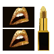 OEM Gold Pearl Lipstick Sparkle Used Alone Overlaid with Lip Makeup