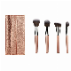 OEM 4PCS Vegan Hair Makeup Brush Set Beauty Tools with PU Bag