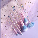  7PCS Makeup Cosmetic Tools Set Acrylic Handle Portable Powder Eye Shadow Eyeliner Blending Blush Brushes Kit with PVC Bag
