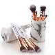  10 PCS Professional Marble Makeup Brushes Kit Marble Pattern Cylinder PU Brush Bag Beauty Make up Brush Cosmetic Tools