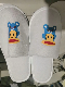 Thicker Sole White Velour Embroidery Hotel Slipper Custom Printed Logo manufacturer