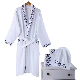 White Bathrobe with Velvet Material for Hotel Room Using
