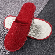  Red Color Napped Fabric Slipper with Anti Slip Sole