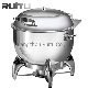  Easy Operate Hydraulic Glass Lid Buffet Serving Buffet Warming Pot Stove 11L Stainless Steel Soup Bucket Urn Display Soup Chafing Dish Buffet Furnace Tureen