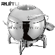  High Quality Catering Tabletop Electric Buffet Station Server Glass Lid Round Soup Warmer Heating Pot Soup Chafing Dish