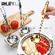  Restaurant Kitchen Accessories Banquet Equipment Tableware Ceramic Plate Stainless Steel Stand Metal Soup Ladle Holder Gold Plated Soup Serving Spoon for Buffet