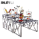  Buffet Tables Dining Furniture Decoration Tempered Glass Stainless Steel Hotel Restaurant Wedding Catering Buffet Table