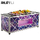  Hotel Supplies Buffet Banquet Catering Dining Marble Table Wheels Colorful Luxury LED Lightning Food Salad Bar Station with Cabinet Display Buffet Table