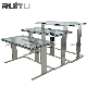  Airline Stainless Steel Legs Catering Wedding Decoration Rectangular Tempered Mirrored Glass Top Nesting Mirror Buffet Table for Restaurant Hotel