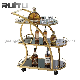  Other Hotel & Restaurant Supplies 3 Tier Serving Salon Stations Drink Beer Wine Cup Cart Gold Stainless Steel Luxury Multifunctional Hotel Service Trolley Food