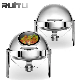  Restaurant Equipment Kitchen Cheap Round Pan Gel Fuel Electric Stainless Steel Chaffer PARA Roll Top Chefing Dish Food Warmer for Catering Buffet Chafer
