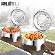  Food Warmer Display Rechaud New Cheffing Dishes with Glass Lid for Parties Pour Buffet Catering Executive Hydraulic Stainless Steel Round Chaffing Dish