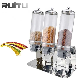  3 Tanks Hotel Restaurant Party Home Wall-Mounted Coffee Bean Grain Candy Dry Food Dispenser Machine Metal Stainless Steel Sunnex Triple Cereal Dispenser