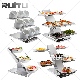  Guangzhou Stainless Steel and Ceramic 3 Tier Wedding Decorations Pastries Cupcakes Stand Buffet Dessert Display Risers Stands for Hotel Restaurant Catering