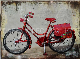  Metal Decoration Oil Painting Wall Art Iron Red Bike 3D Dimension