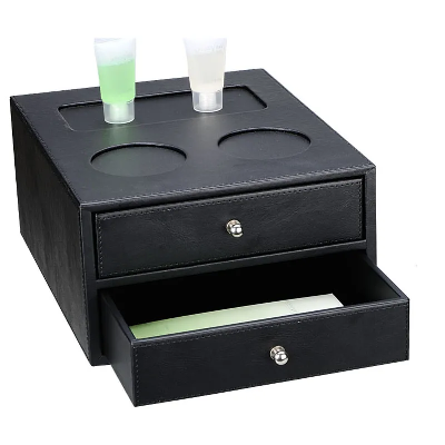 Hotel Leather Product Black Color Amenities Box