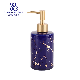  Noble Design of Purple Marble Ceramic Cylinder Surface Soap Dispenser Lotion Bottle for Liquid Organic Soap for Bathroom and Kitchen