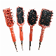  4PCS Classic Orange Home Salon Plastic Travel Hair Brush Styling Set Detangling Massage Comb Hair Brush Gift Set for Women