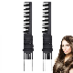  Carbon Stainless Steel Lift Salon Teasing Back Combs with Metal Prong