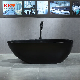 Resort Hotel Black Solid Surface Freestanding Bath Tube