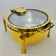  Factory 6L Luxury Hydraulic Round Gold-Plated Chafing Dish China