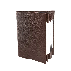  Brown 6 Views Folder PU Leather Menu Cover A4 Restaurant Menu Holder with Protect Corner