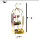  Wholesale Price Decoration Event Good Arabic Buffet Dessert Display Fancy Stainless Steel 3 Tier Hanging Bird Cage Afternoon Tea Cake Stand