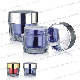  Airless Pump Bottle Square Acrylic Jar Solid Purple Spray Color of Inner Body Shiny Silver Electroplate Cap 50g