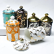 Wholesale Nordic OEM ODM Sprayed Logo Ceramic Candle Jars with Lid
