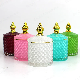  Unique Decorative Colorful 10oz 300ml Wedding Geo Cut Crystal Glass Candle Jar