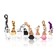  8ml Aroma Rhomb Fragrance Diffuser Bottle Car Perfume Air Fresher with Bamboo Lid and Hanging String