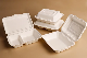  Biodegradable Disposable Takeaway Tableware Dinnerware Compostable Sugarcane Bagasse Pulp Paper Tray to Go Packaging Food Container Lunch Clamshell Box