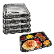  BPA Free Disposable PP Plastic Microwave Safe Togo Black Bento Lunch Box